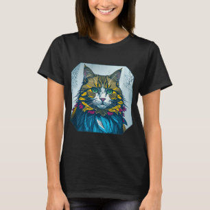 Camiseta Gato Comeu a Pena de Canário   Arte de Retrato Col