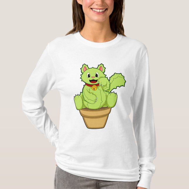 Camiseta Gato como Cactus (Frente)