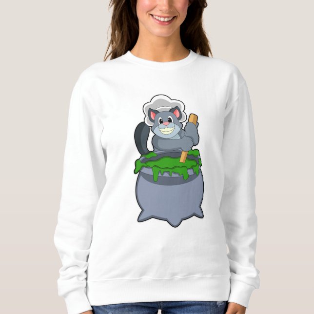 Camiseta Gato como cozinheiro com poção mágica (Frente)