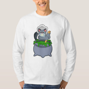 Camiseta Gato como cozinheiro com poção mágica