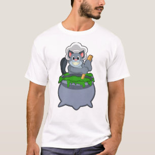 Camiseta Gato como cozinheiro com poção mágica
