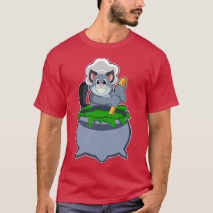 Camiseta Gato como cozinheiro com poção mágica