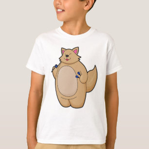 Camiseta Gato como Dart player com Dardos