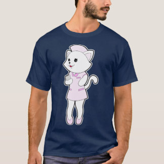 Camiseta Gato como Enfermeira com Bloco de Notas