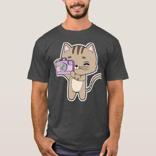 Camiseta Gato como Fotógrafo com Câmera