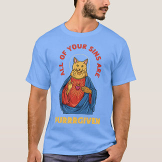 Camiseta Gato como Jesus Humor para um Pet-Lover Cristão