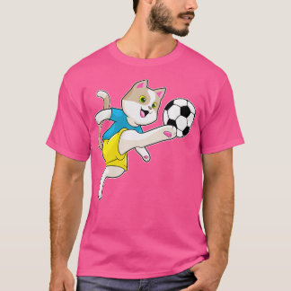 Camiseta Gato como jogador com bola
