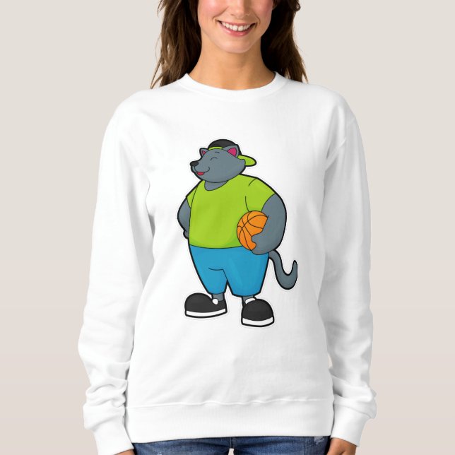 Camiseta Gato como jogador de basquetebol (Frente)