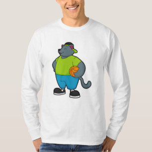 Camiseta Gato como jogador de basquetebol