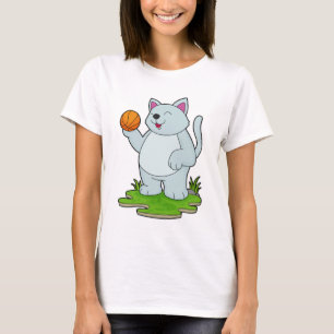 Camiseta Gato como jogador de basquetebol