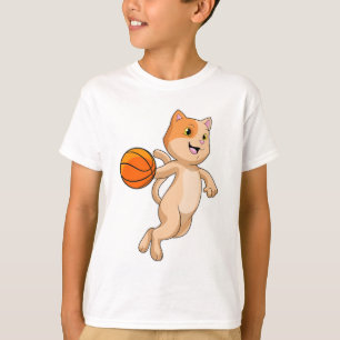 Camiseta Gato como jogador de basquetebol