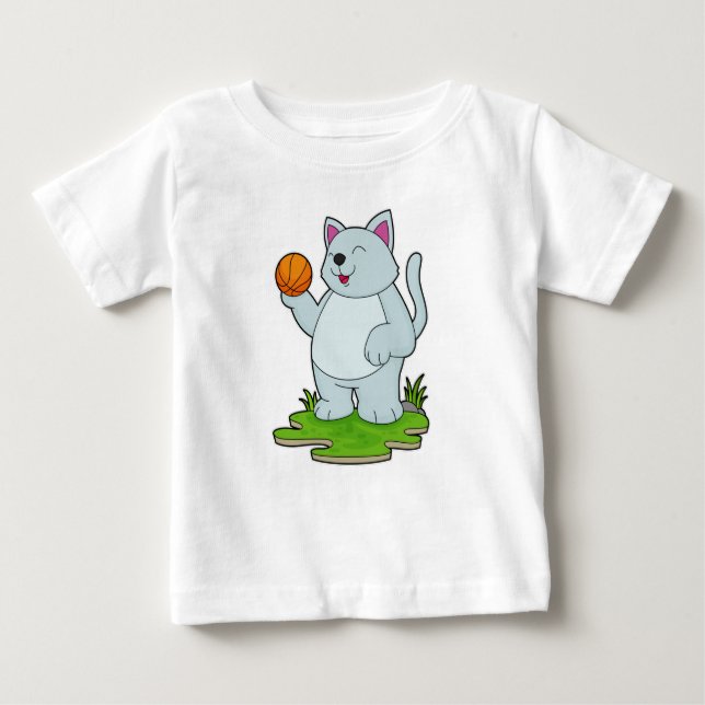 Camiseta Gato como jogador de basquetebol (Frente)