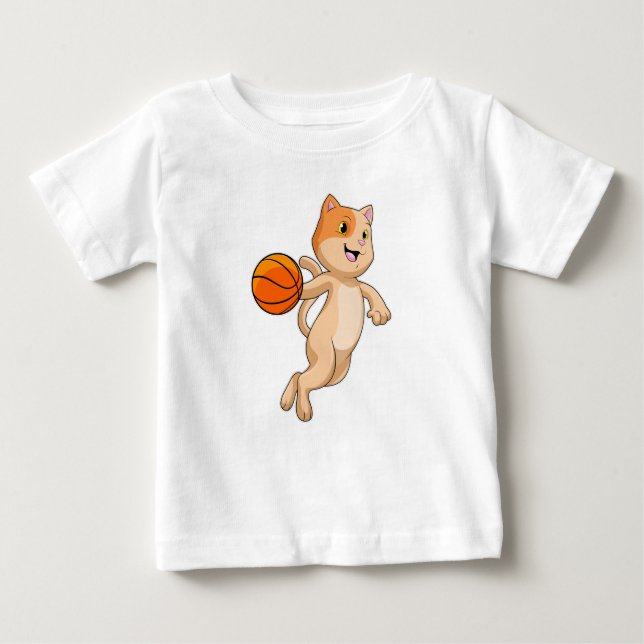 Camiseta Gato como jogador de basquetebol (Frente)
