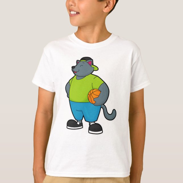 Camiseta Gato como jogador de basquetebol (Frente)
