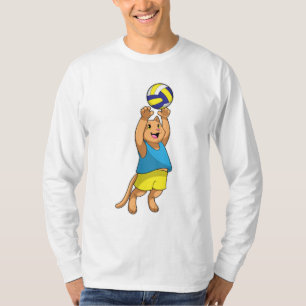 Camiseta Gato como jogador de voleibol