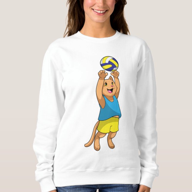Camiseta Gato como jogador de voleibol (Frente)