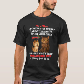 Camiseta Gato Como Mãe Eu Sempre Me Preocupo Com A Seguranç
