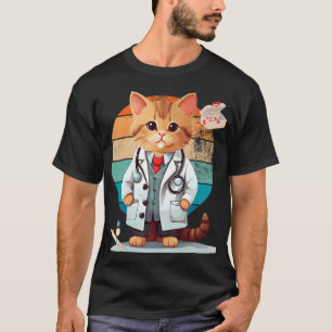 Camiseta Gato Como Médico
