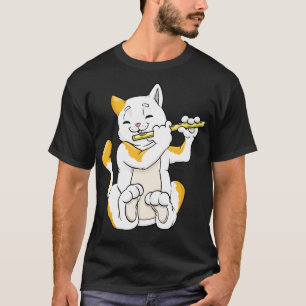 Camiseta Gato como músico com flauta