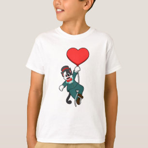 Camiseta Gato como Noivo com Balão de Coração