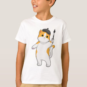Camiseta Gato como Pintor com Pintor