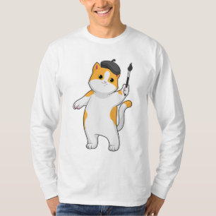 Camiseta Gato como Pintor com Pintor