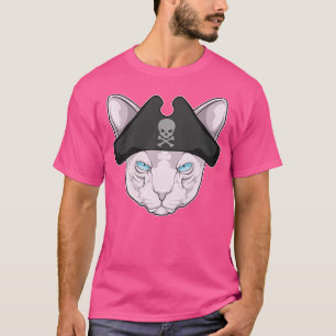 Camiseta Gato como pirata com chapéu pirata