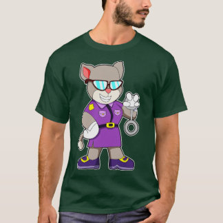 Camiseta Gato como policial com algemas
