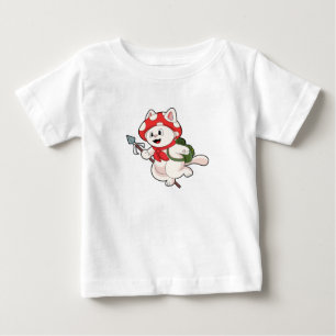 Camiseta Gato como Seletor de Cogumelo com Cogumelo