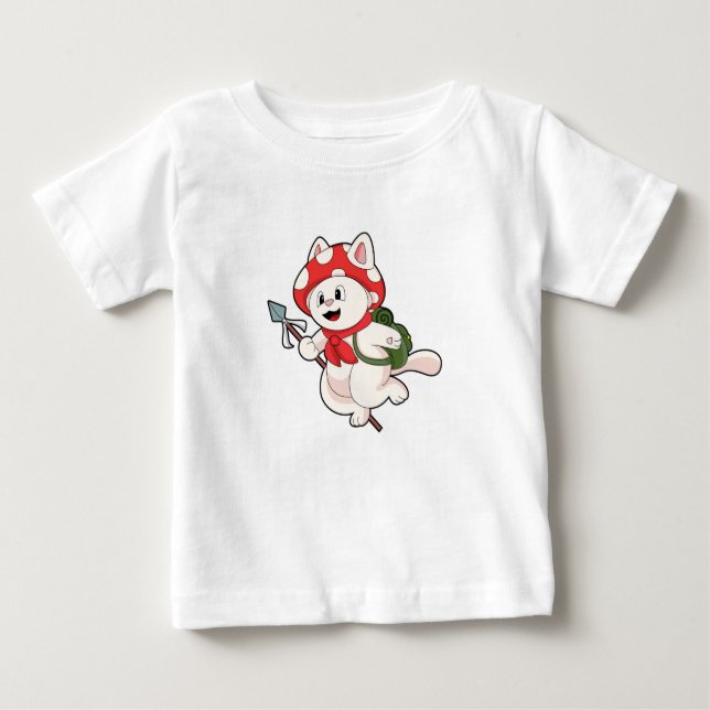 Camiseta Gato como Seletor de Cogumelo com Cogumelo (Frente)