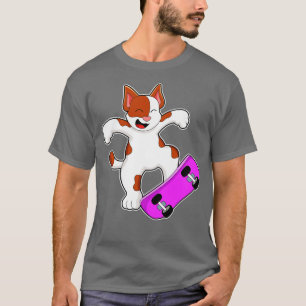 Camiseta Gato como skater com skate 3