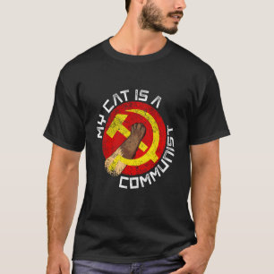 Camiseta Gato Comunista Engraçado Meu Gato É Um Comunista P
