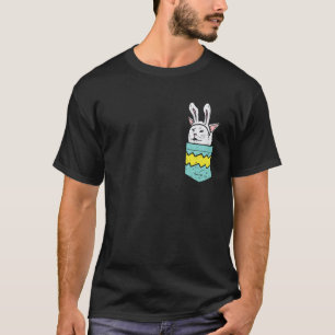 Camiseta Gato Confuso Orelhas de Coelho Bolso Meme Páscoa