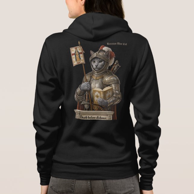 Camiseta Gato Conquistador Russian Blue – Honra e Legado (Verso)