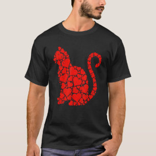Camiseta Gato Coração Dia dos Namorados Gatinho Engraçado C