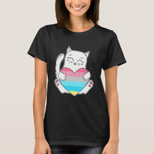 Camiseta Gato Coração Genderflux Gênero Não Binário