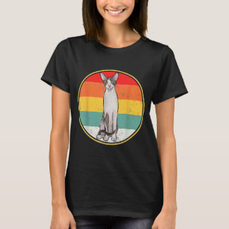 Camiseta Gato Cornish Rex do Pôr do Sol Vintage