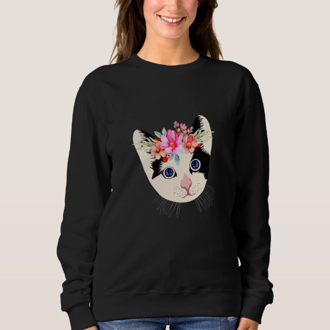 Camiseta Gato Coroa de Flor Meow (Frente)