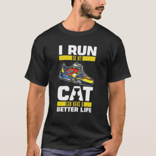 Camiseta Gato Correndo Corrida Jogging   Corredor Corredor
