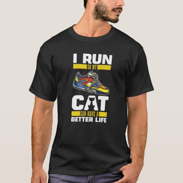 Camiseta Gato Correndo Corrida Trotando Corredor (Frente)