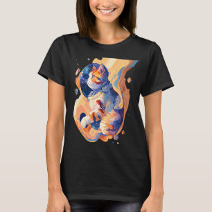 Camiseta Gato Cósmico Espaço Astrocat Na Galáxia