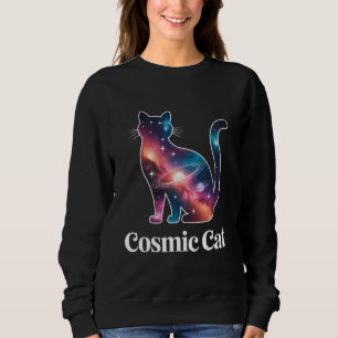Camiseta Gato Cósmico Silhouette Galaxy Espaços Stars Celes