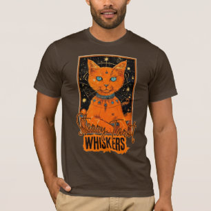 Camiseta Gato Cósmico Tarot   Design de Gato Laranja