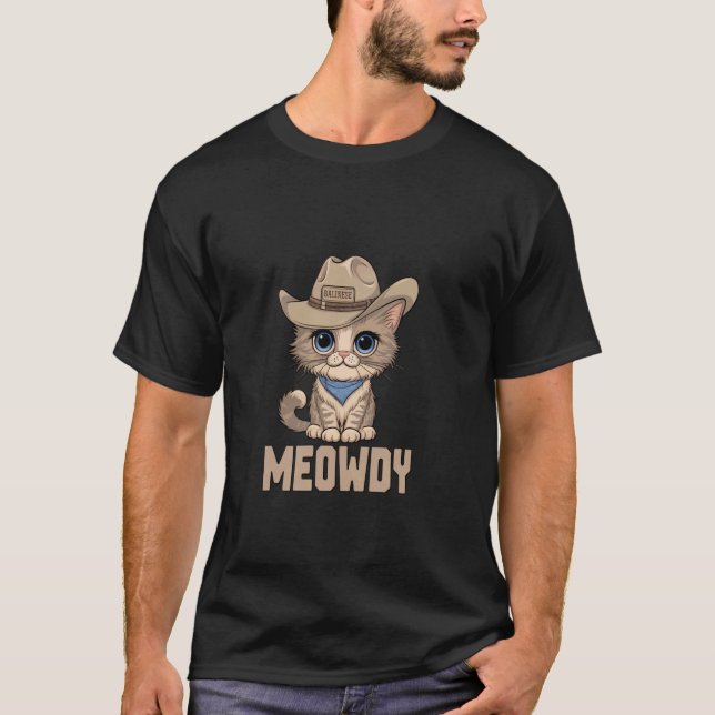Camiseta Gato Cowboy Balinês Meowdy (Frente)