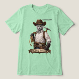 Camiseta Gato Cowboy Russian Blue – Construindo Liberdade