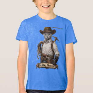 Camiseta Gato Cowboy Russian Blue – Construindo Liberdade