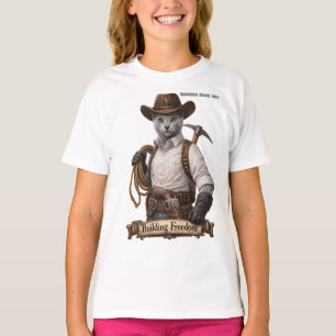 Camiseta Gato Cowboy Russian Blue – Construindo Liberdade