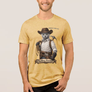 Camiseta Gato Cowboy Russian Blue – Construindo Liberdade