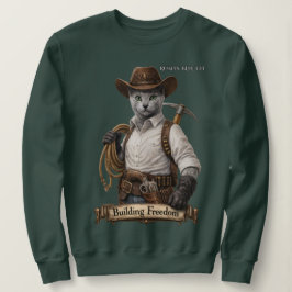 Camiseta Gato Cowboy Russian Blue – Construindo Liberdade