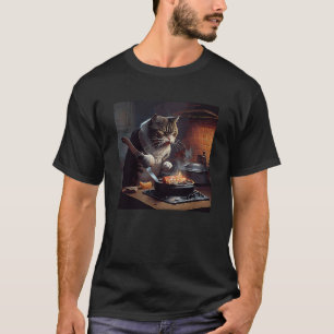 Camiseta Gato Cozinhando Bife